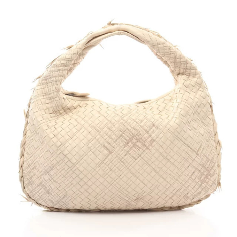 Bottega Veneta Intrecciato Handbag Leather Ivory White